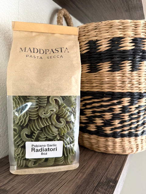 Poblano Garlic Radiatori Pasta